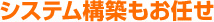 システム構築もお任せ
