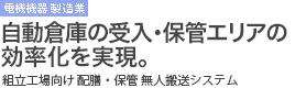 電機機器製造業 自動倉庫の受入・保管エリアの効率化を実現